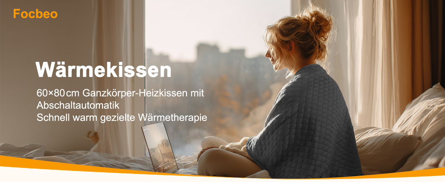 Електричний гріючий килимок XXXL (80 x 60 см) з автовимкненням, 6 температурних режимів, 4 налаштування часу для спини, плечей, живота, ніг, швидкий нагрів, можна прати в машині