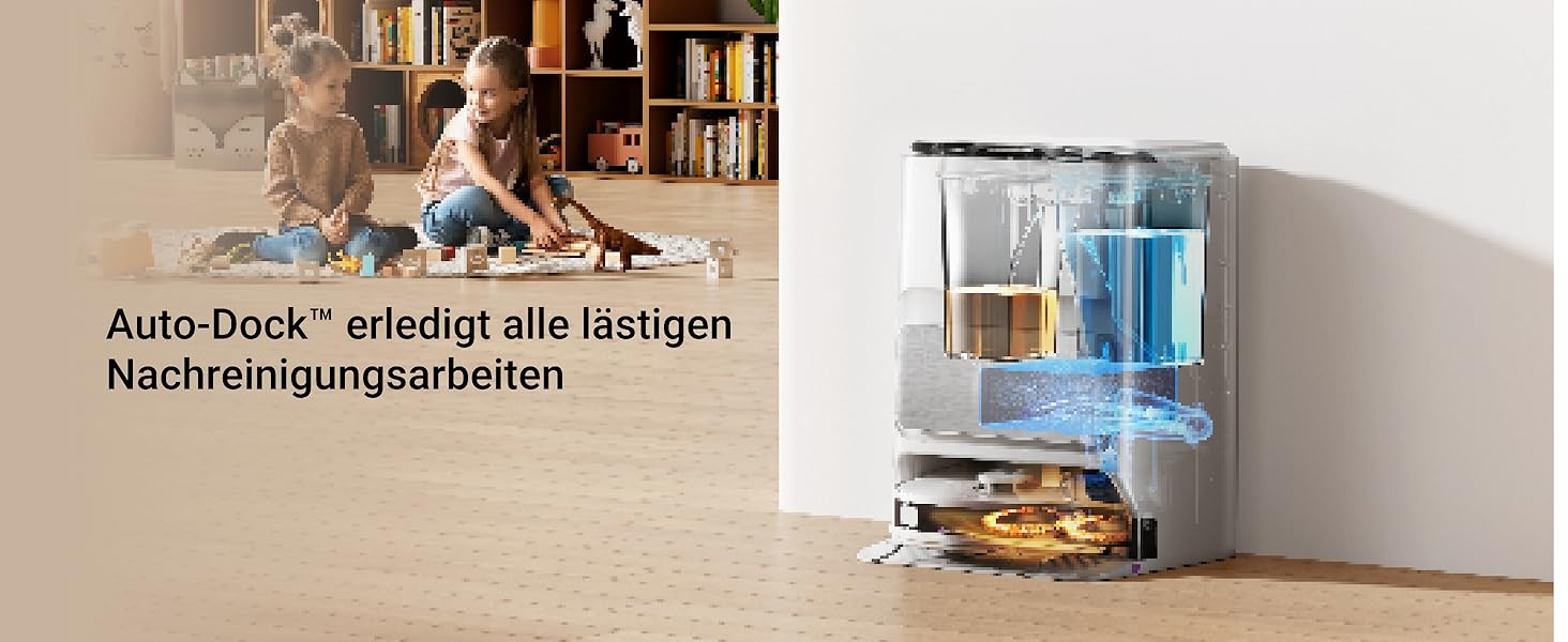 Робот-пилосос EUREKA J12 Ultra з функцією миття підлоги (самостійне очищення, прання та сушка), потужність всмоктування 5000Pa, обертова функція миття, Dual-LiDAR навігація, 3D уникнення перешкод, білий