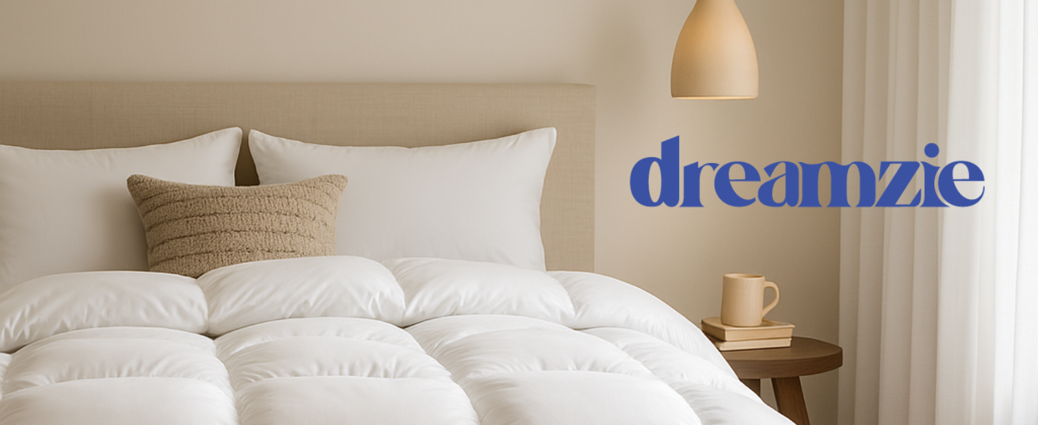 Зимова ковдра Dreamzie Komfort 135x200 см, тепла пухова ковдра 650 г/м², біла