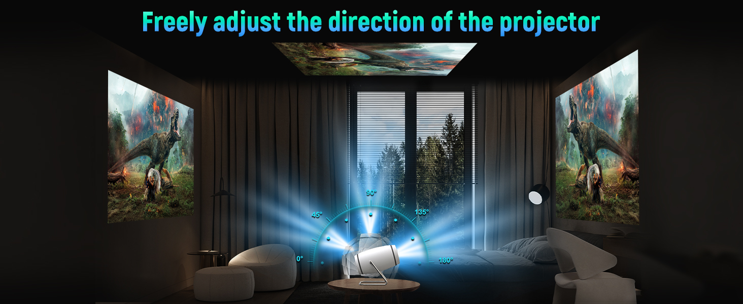 Портативний міні проєктор 4K з Wi-Fi 6 та Bluetooth 5.4: домашній кінотеатр з підтримкою HDMI, USB та PS5