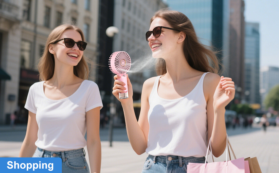 Вентилятор настільний USB-C портативний рожевий Turbo Cooling для дому, офісу, кемпінгу. Безшумний вентилятор на стіл