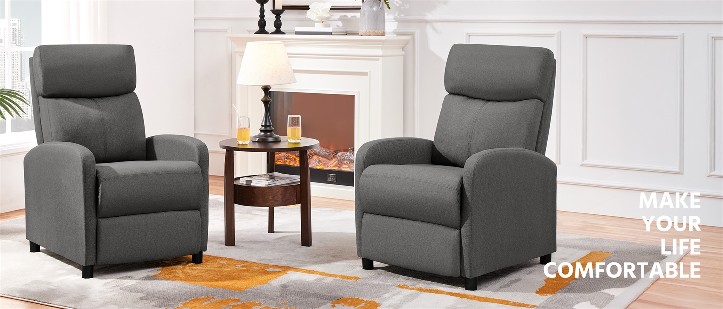 Крісло-релакс Yaheetech з регульованим нахилом, чорне, для вітальні, спальні, домашнього кінотеатру, штучна шкіра