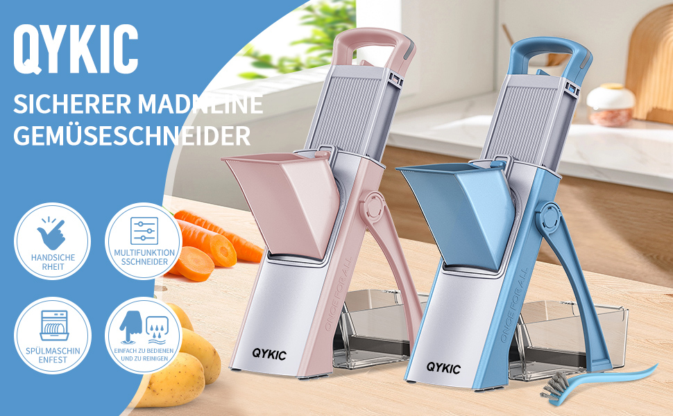 Регульований овочевий слайсер-млинчик Mandoline, овочевий слайсер, нарізчик картоплі та цибулі (блакитний)