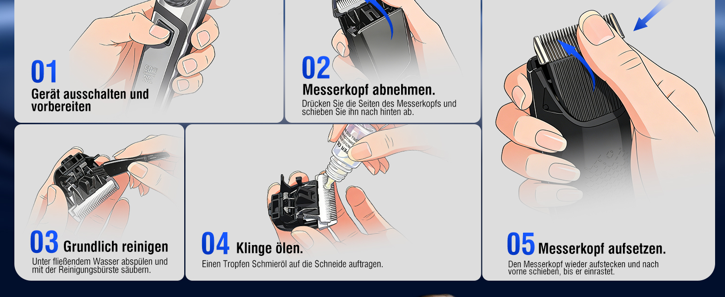 Професійна машинка для стрижки волосся з USB-C зарядкою, тример для чоловіків з LED дисплеєм, водонепроникний IPX6, тиха (<65 дБ), набір для перукарів вдома та в салоні