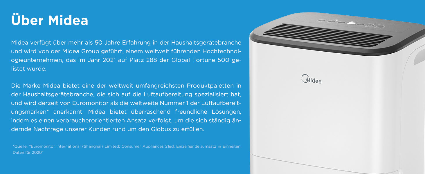 Осушувач повітря Midea Cube 20, 20 л/24 год, розмір кімнати приблизно 100 м (40 м), резервуар для води 12 л, з підтримкою APP, таймер на 24 години, білий (DF-20DEN7-WF (бак 3 л))