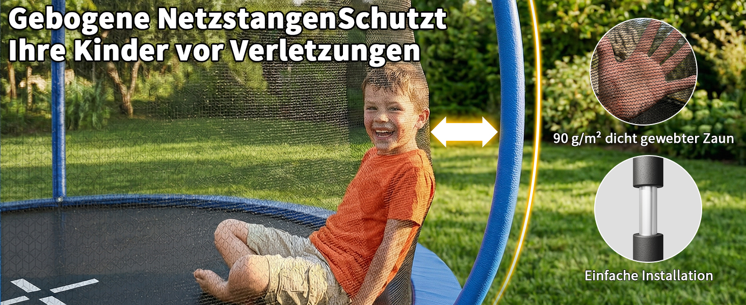 Батут JUMMICO вуличний Ø183/220/290/360 см з сіткою, захисним покриттям та комплектом для монтажу, круглий садовий батут для дітей 220 см синій