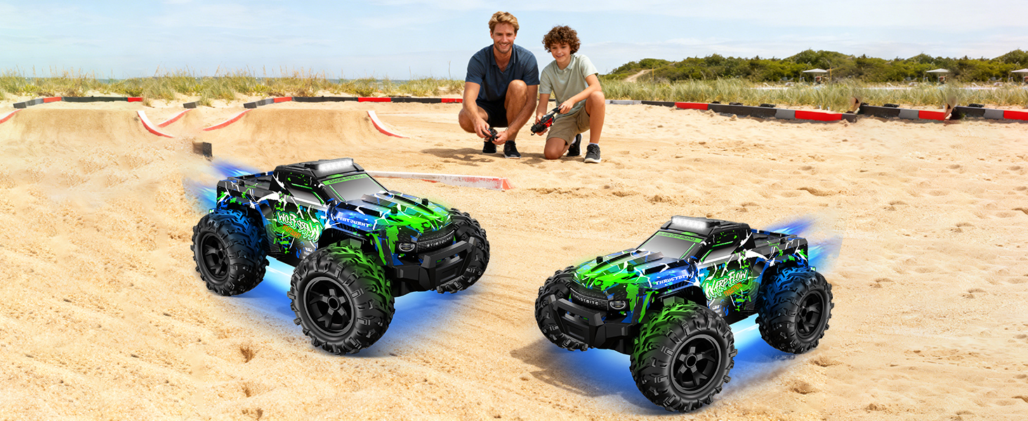 Радіокерований позашляховик BAZADER 1:18 з LED підсвіткою та розпилювачем води, 25 км/год, 2.4 ГГц, зелений - для хлопчиків від 4 років