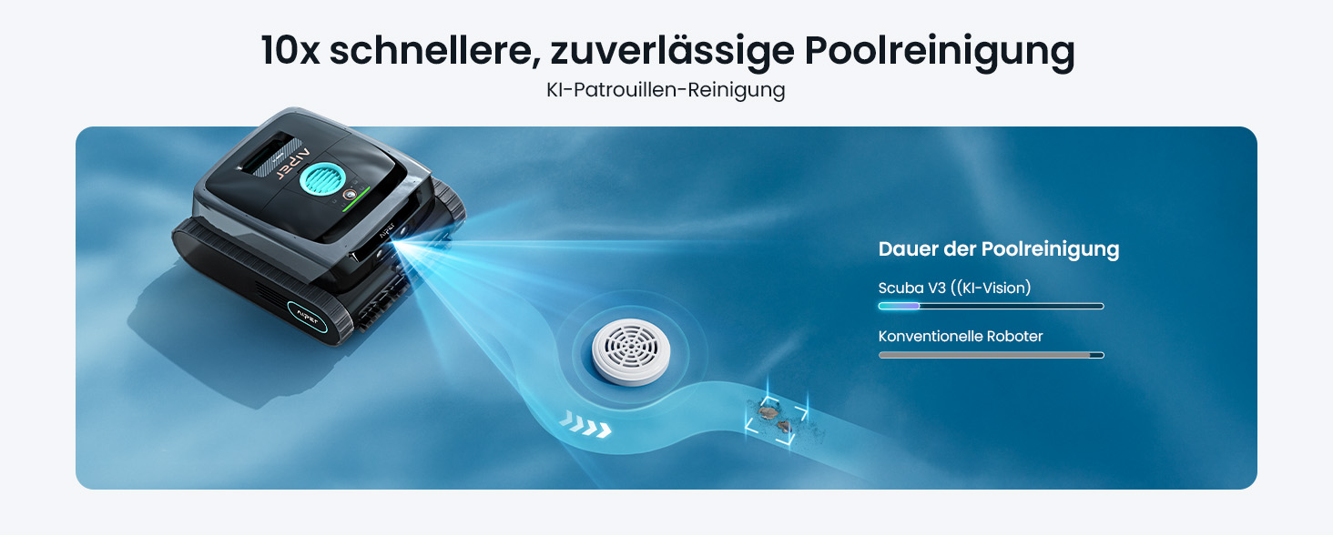 Робот-пилосос для басейну Aiper Scuba V3 з акумулятором, для стін та дна, з інтелектуальним баченням, фільтром 3 мкм, для басейнів до 200 м² сірий