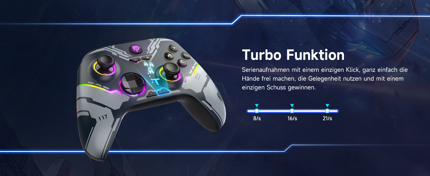 Бездротовий геймпад EasySMX X15 з підсвічуванням RGB, Hall-аналоговий джойстик та тригери, Bluetooth для PC/Switch/Android