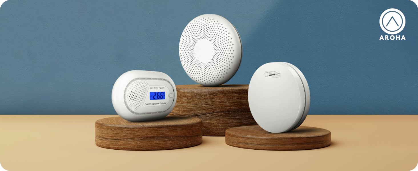 Розумний датчик чадного газу Aroha Smart Connect Wi-Fi (Tuya, Smart Life) з батареєю на 10 років, детектор CO для Smart Home