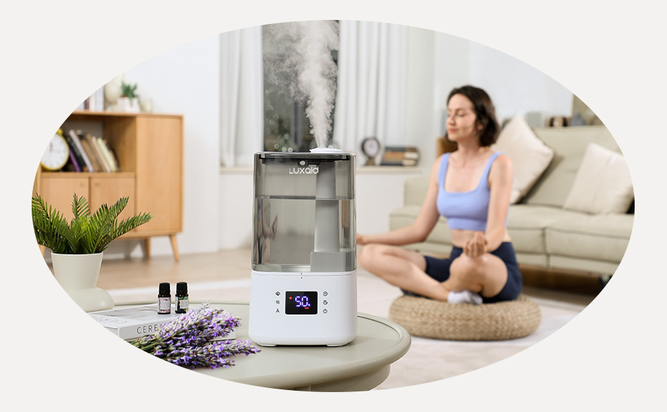 Зволожувач повітря Luxaid HU-802 4.5л з пультом, гігростатом та таймером для спальні та великих приміщень. Тихий зволожувач для дитячої кімнати.