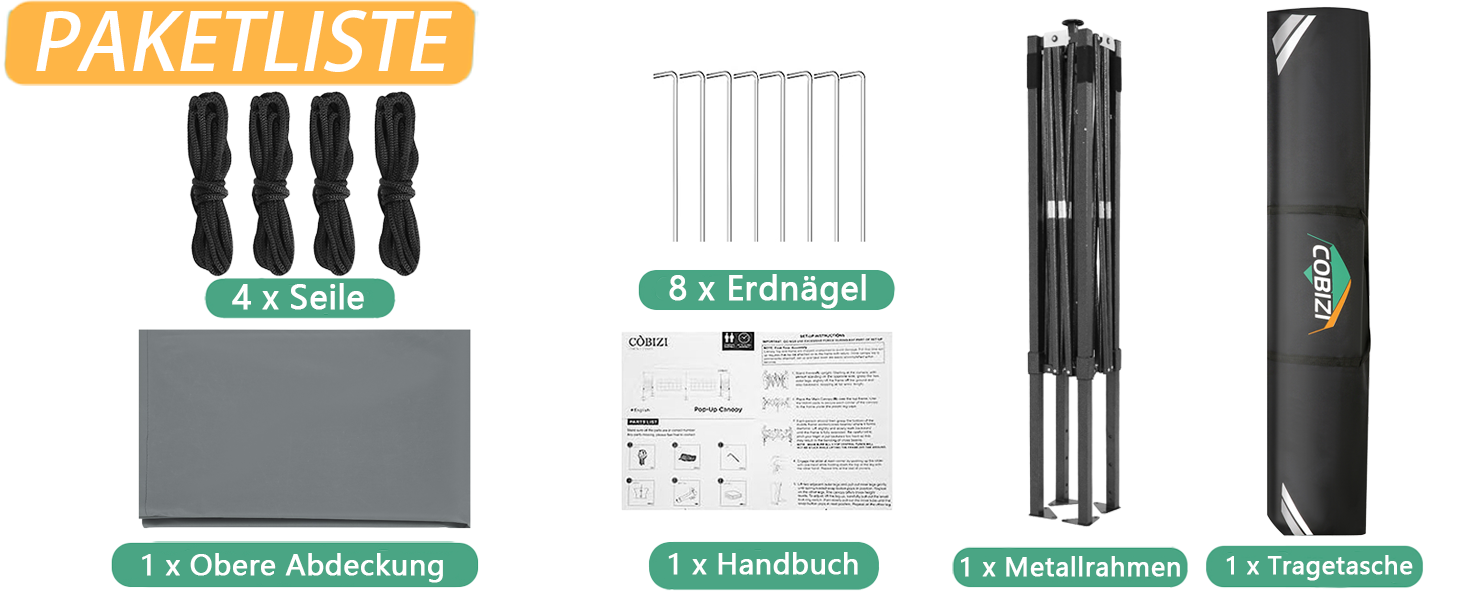 Павільйон COBIZI 3x3, водовідштовхувальний, зимостійкий, з боковою стінкою, Pop-Up, для вечірок, сонцезахисний, садовий, складаний, з сумкою та колесами (Сірий, 2x2м без стінки)