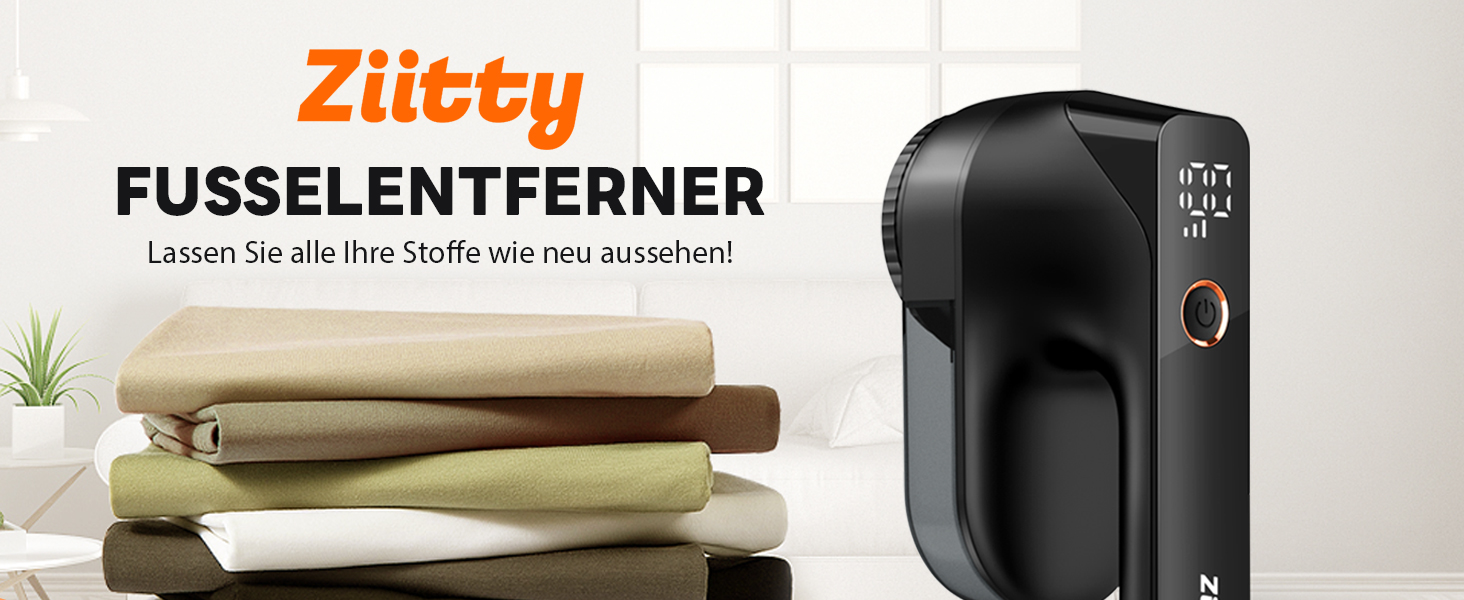 Електричний видалення ворсу Ziitty: 3 режими, 6-клинковий насадка, для різних тканин, Type-C зарядка, щітка для чищення