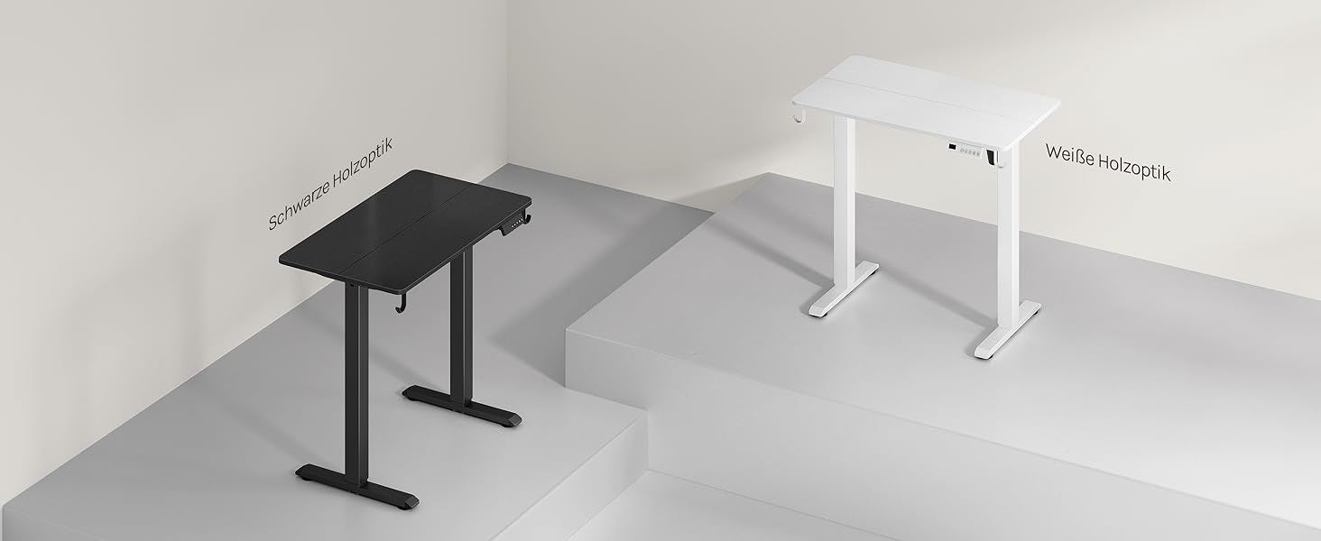 Електричний підйомний стіл WOLTU з функцією пам'яті та захистом від зіткнень, комп'ютерний стіл для дому та офісу, 100 x 48 см, білий