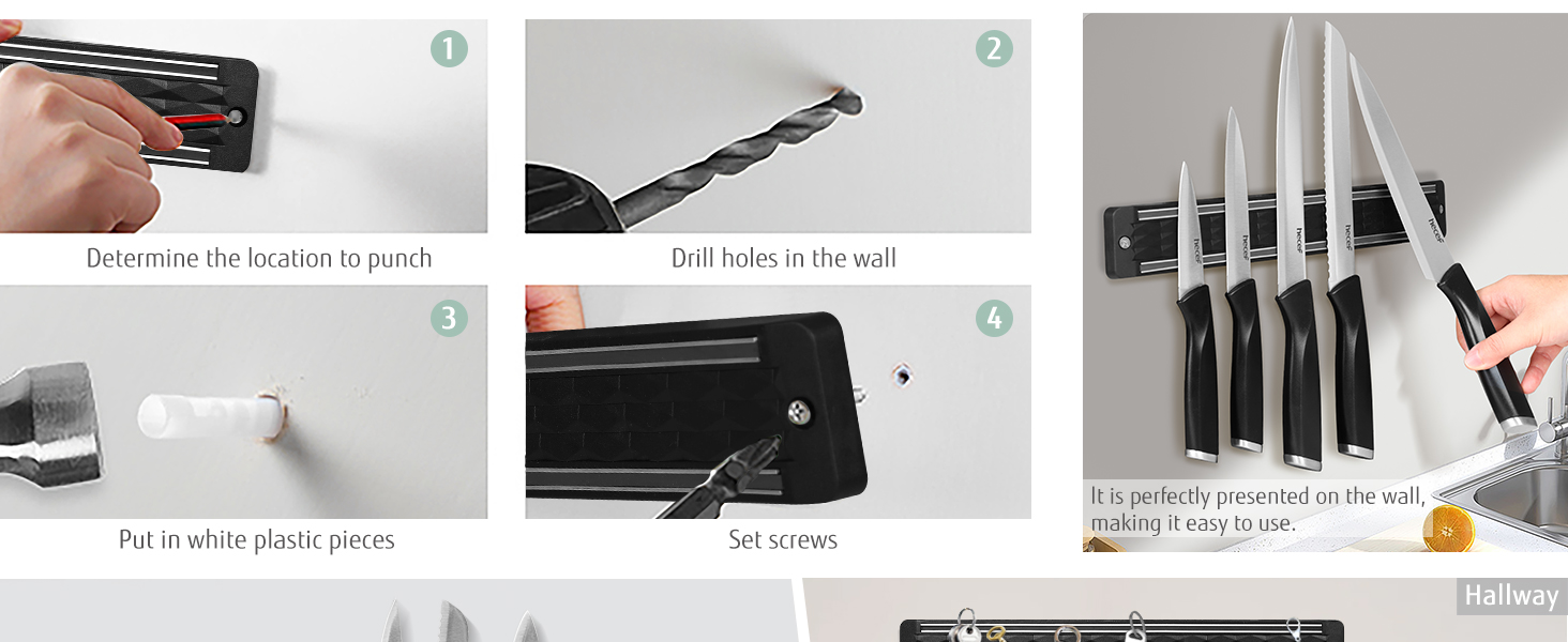 Набір кухонних ножів з бруском Messerblock, нержавіюча сталь, кухонна ножиці, 6 предметів, чорний