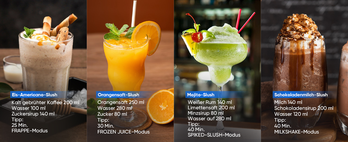 Машина для приготування сляшів 2,5L з LED-дисплеєм, 6 програм (Margarita, Frappé, Milkshake), керування однією кнопкою (Сріблястий)