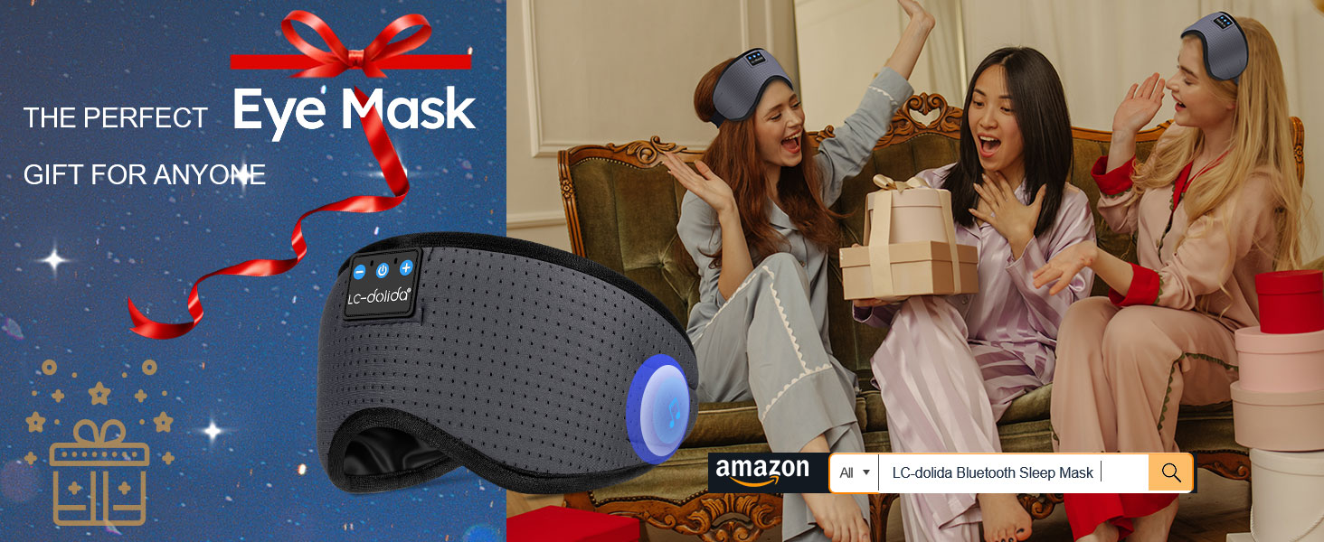 Маска для сну з навушниками Bluetooth LC-Dolida, блокує світло, для сну, подорожей, йоги, медитації, сірий колір