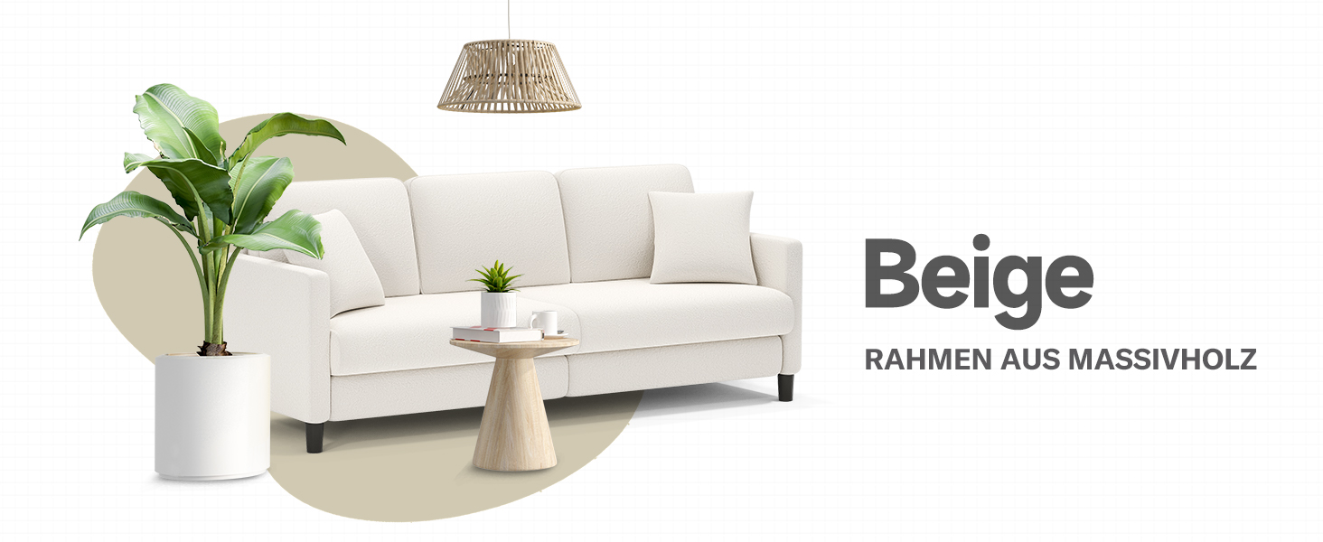 Двомісний диванчик, компактний диван для підліткової кімнати, зручний невеликий диван, легка збірка без інструментів, дивани з масиву дерева, невеликий диван для вітальні (сірий, 211 см)