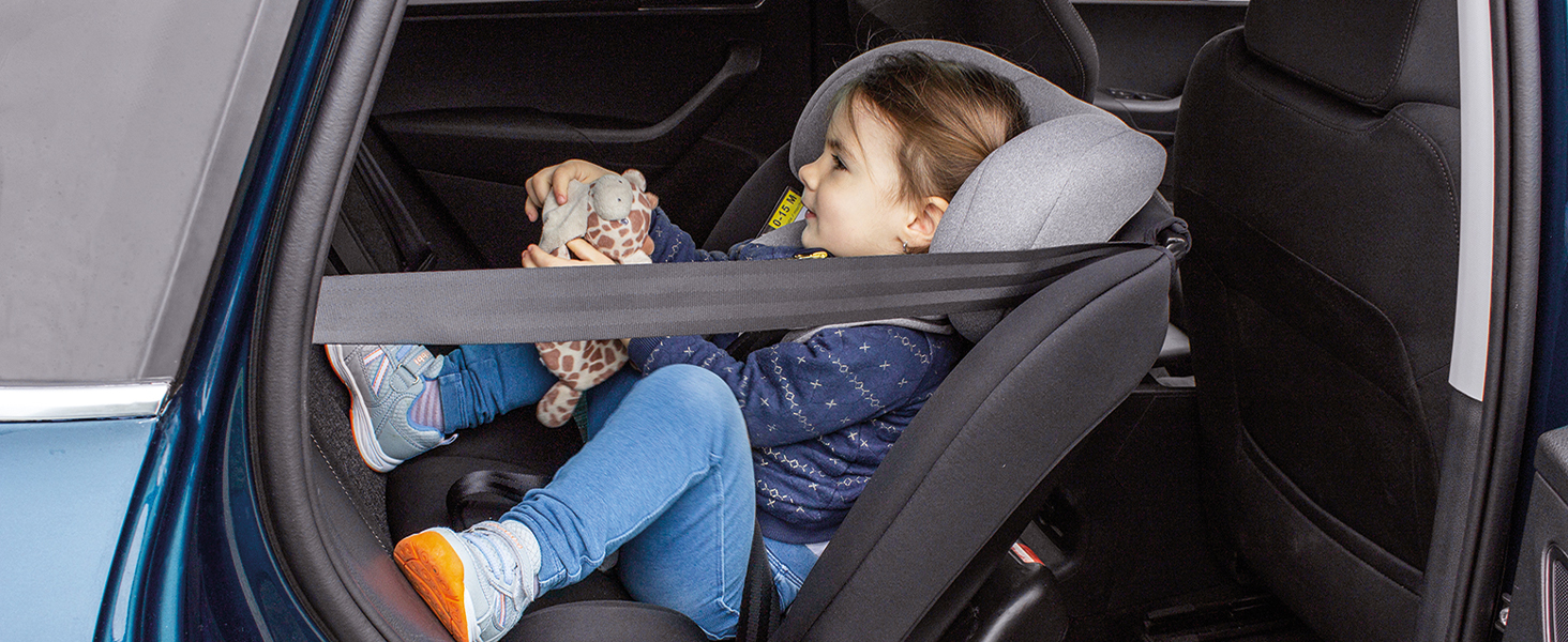 Дитяче автокрісло Booboo Safety London без сидіння Isofix i-Size, звернене проти руху, від 40 до 150 см, Black Grey