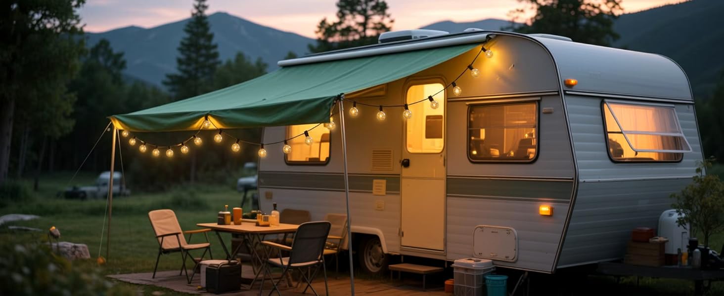 BRIMAX LED гірлянда для вулиці 30м, IP44, 46+4 лампочки G40, 2200K, розширювана, для кемпінгу, свят, вечірок