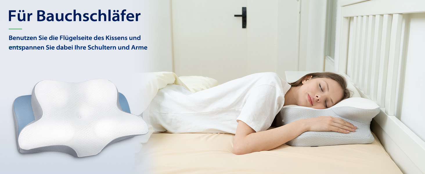 Подушка для шиї та голови HOMCA з Memory Foam, ергономічна, 3D охолодження, 62x41x11/13 см, сіра
