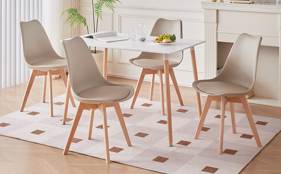 Стіл обідній GrandCA HOME прямокутний, 110x70x75 см, білий. Масивне дерево, MDF, для кухні/вітальні