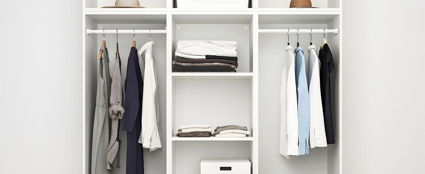 Штанга для штор без свердління AIZESI, 113-197 см, телескопічна, діаметр 22 мм, біла