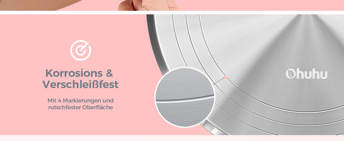 Ohuhu Поворотна платформа для тортів 30 см, алюмінієва, рожева | Підставка для декорування тортів