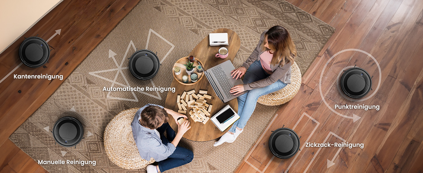 Робот-пилосос LEFANT M310: потужність 4500Pa, 180 хвилин роботи, 4 режими, Wi-Fi, керування через додаток та Alexa, для тварин та твердих підлог