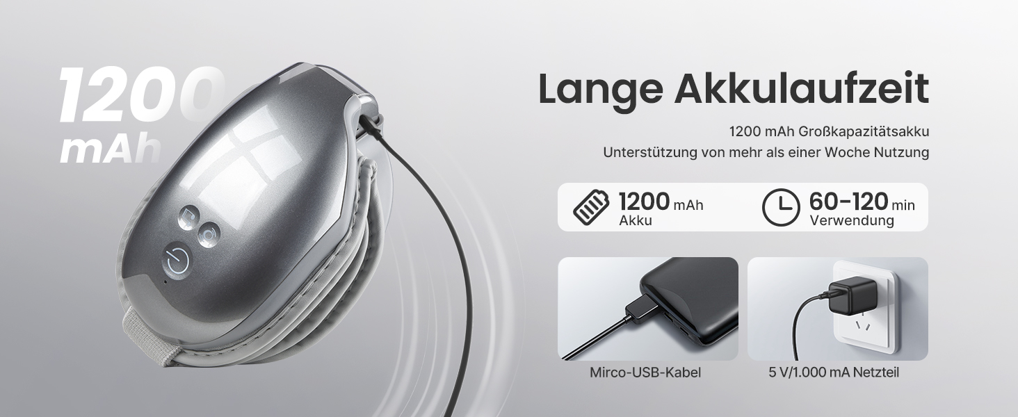 RENPHO Eyeris 1 Масажер для очей з підігрівом, вібрацією та Bluetooth, маска для очей від темних кіл та сухості, покращує сон, подарунок, зелений (сірий)