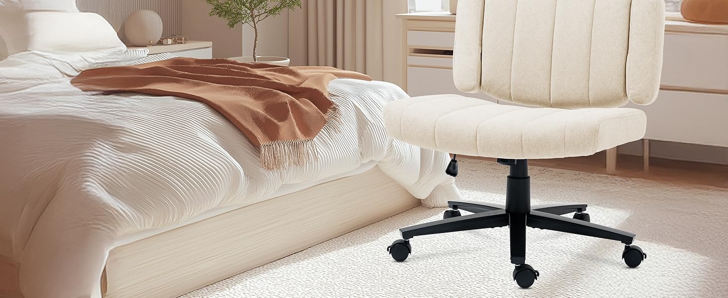 Крісло Vigosit Criss Cross з колесами, регульовані підлокітники, антиковзне покриття, комфортна подушка, сучасний стиль, поворотне, для дому, туалетного столика, офісу (Сірий)