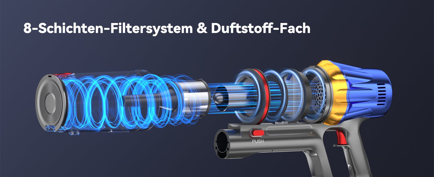 Акумуляторний пилосос H9 58000 Па, 650 Вт, 80 хв, бездротовий з LED-дисплеєм, для шерсті тварин, килимів та підлоги, синій