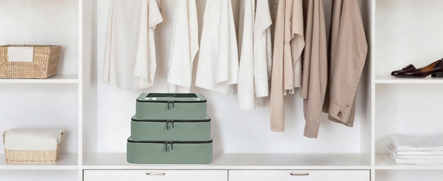 Набір органайзерів для валізи ECOHUB (7 предметів), дорожні пакувальні куби з застібкою-блискавкою з переробленого PET, синій