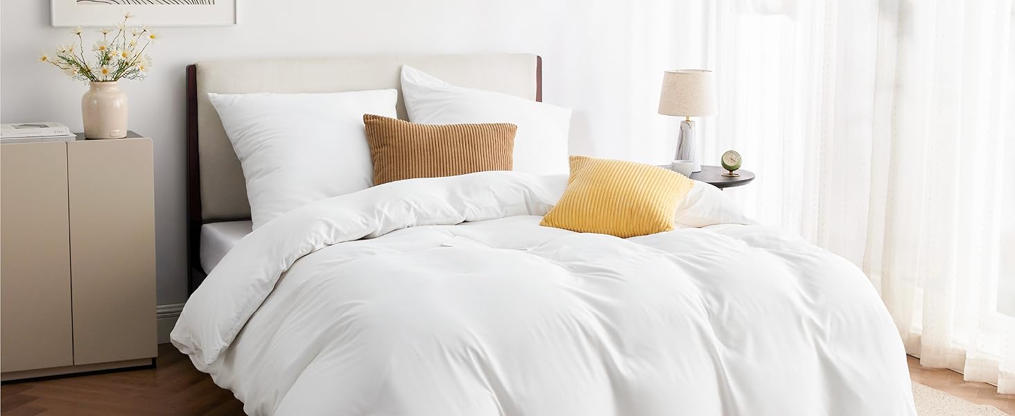 BEDSURE Комплект постільної білизни 135x200, бавовна, 4 частини - зелений колір, комплект з 2 наволочок 80x80 см, Oeko-TEX, застібка на блискавку