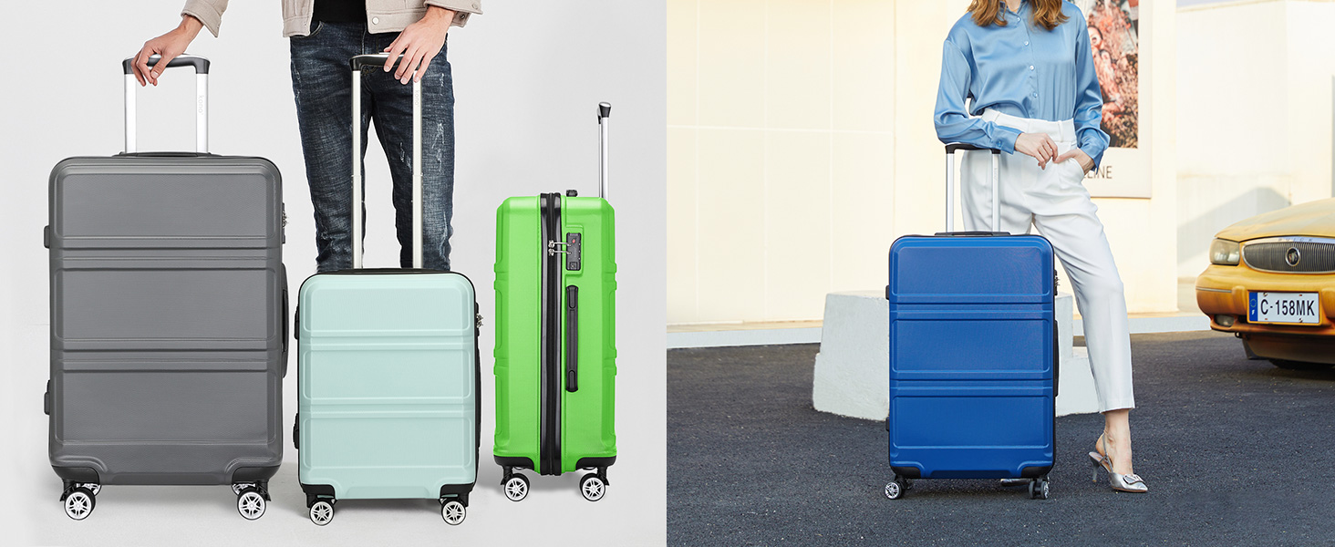 KONO Чемодан-Тролей 55 см, Кремовий Білий | Валіза для подорожей