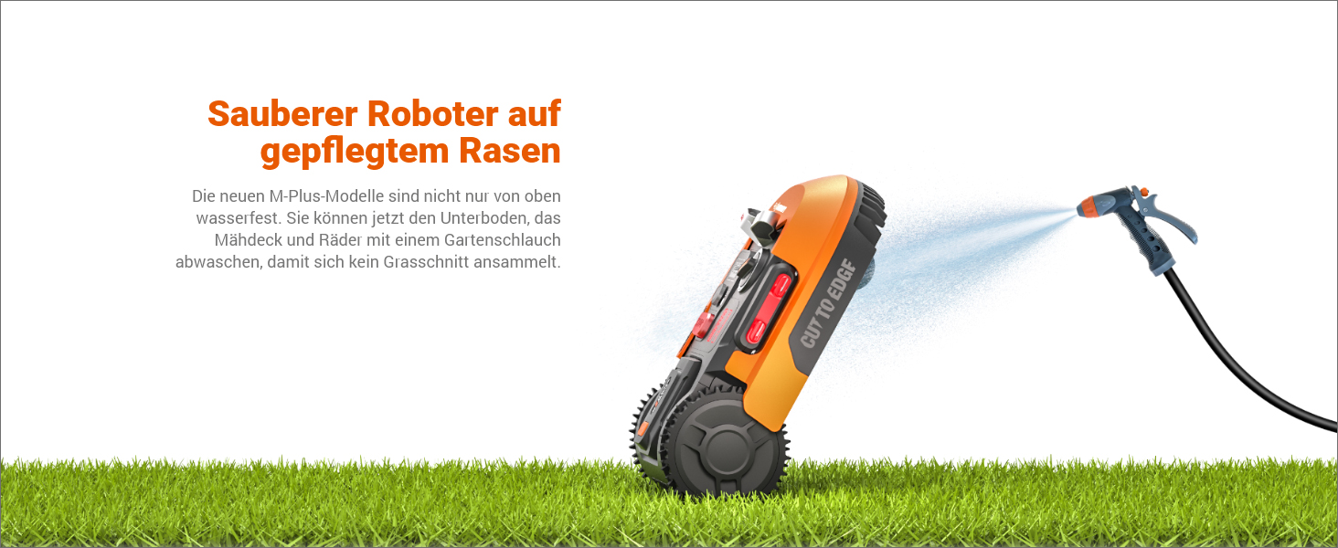 Робот-газонокосачка WORX Landroid Plus WR167E для газонів до 700 м² з обмежувальним кабелем (AIA Navigation, керування через додаток, плаваюче лезо, кут нахилу до 35%, ширина косіння 18 см, висота косіння 30-60 мм, WIFI + Bluetooth)