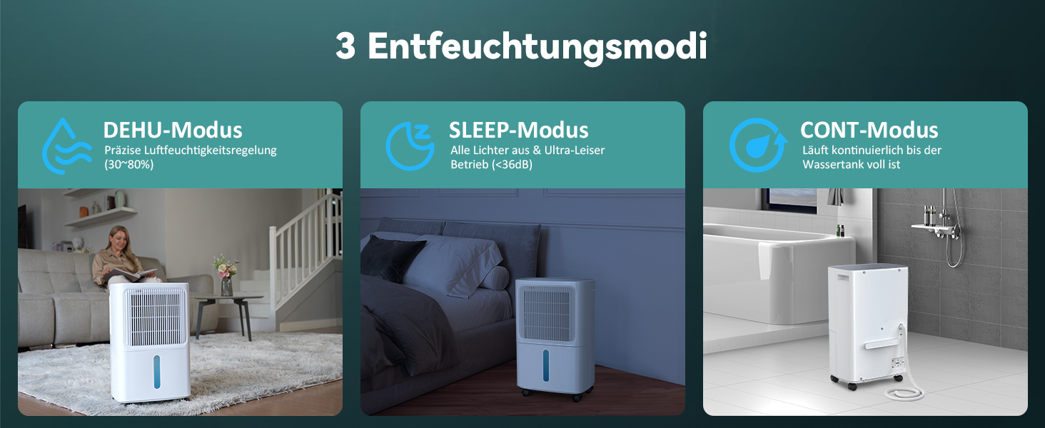 Електричний осушувач повітря Leenon 16L для підвалу, квартири, ванної кімнати. Тиха робота 36dB, режим сну, таймер 24H, сушка білизни, автоматичний перезапуск, 35м²