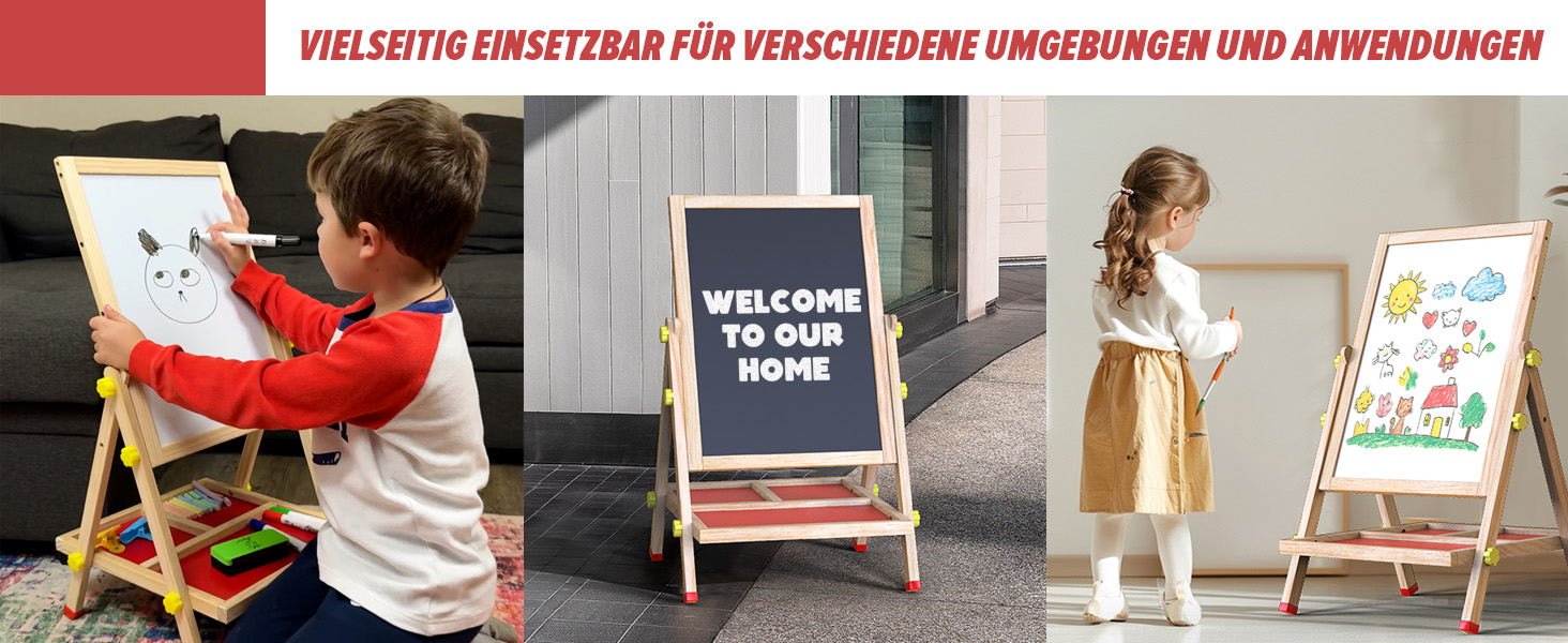 Дитячий стіл Joyooss: магнітно-крейдова дошка, регульована висота, для дітей 2-4 та 4-8 років, натуральний колір