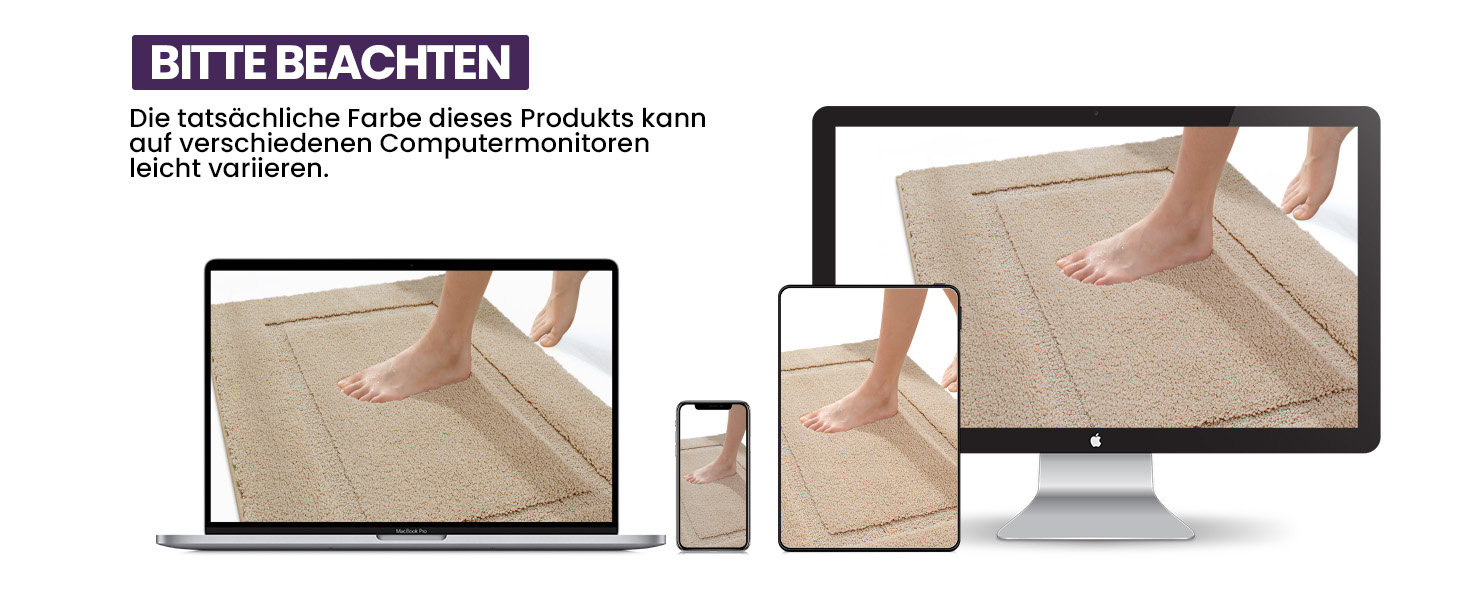 Килимок для ванної кімнати DEXI 60 x 110 см, антиковзаючий, з мікрофібри, білий