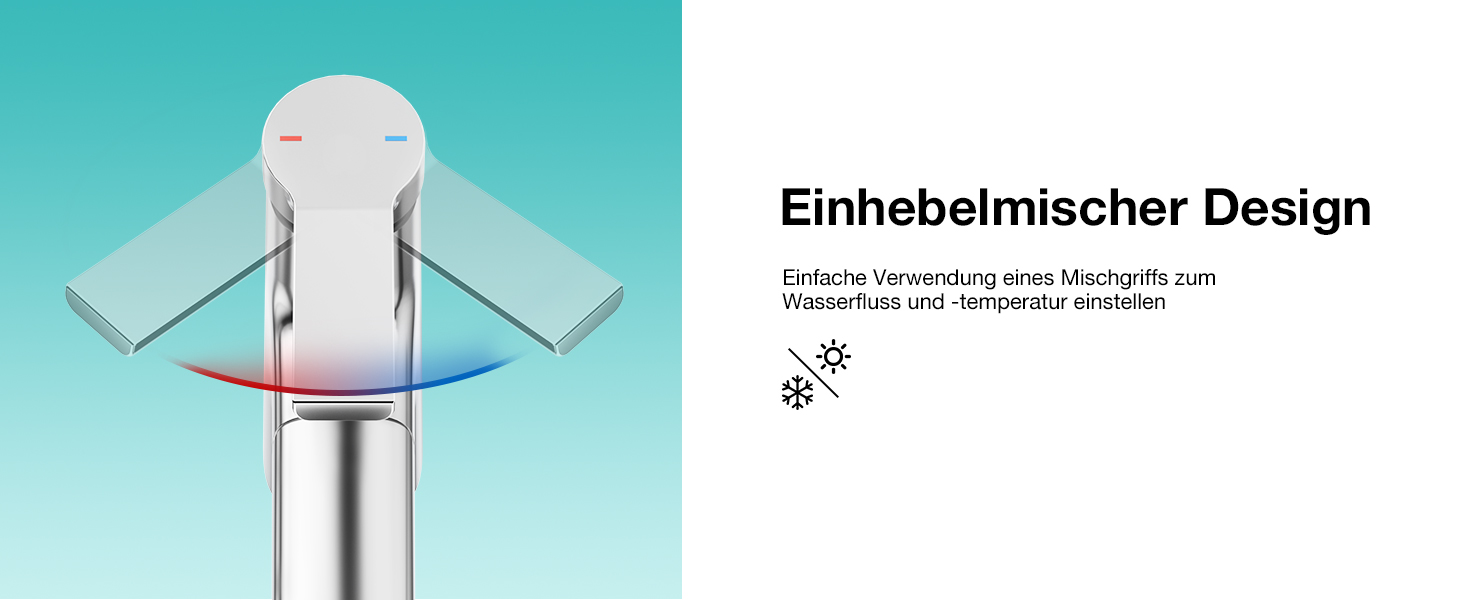 Сучасний змішувач для ванної кімнати CREA з висувною лійкою, 2 режими струменя, з міді, хром, для умивальника