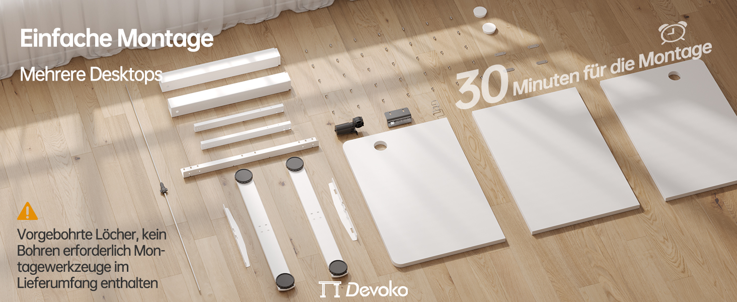 Електричний регульований стіл Devoko 120x60 см: офісний, для роботи, з пам'яттю, стоячи/сидячи