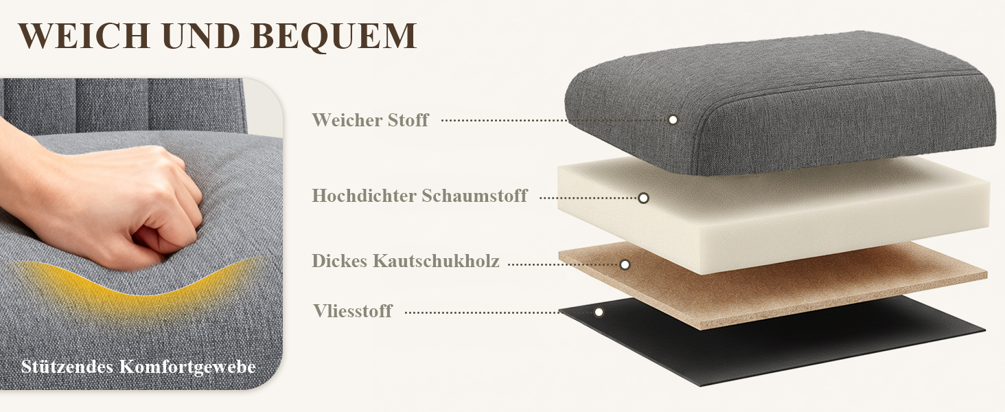 COLAMY Комплект з 2 обідніх стільців, м'який дизайн, спинка, для кухні, ресторану, сірий колір