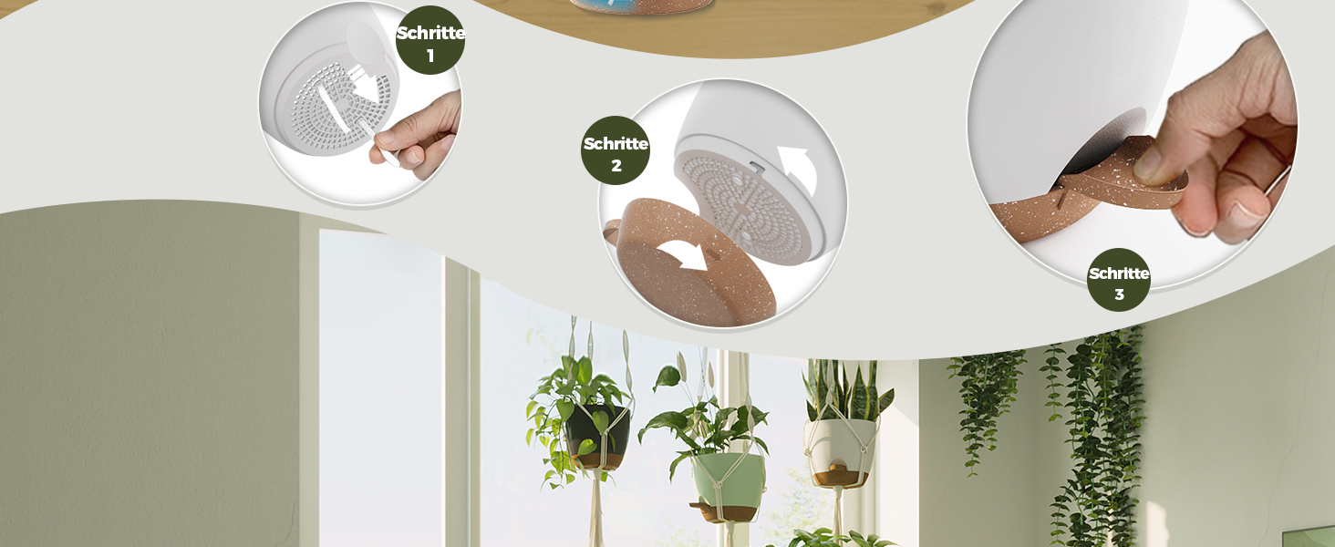 Набір горщиків для квітів Bamworld 6 шт. з автополивом, 12.7-20.3 см, з підставкою, для кімнатних рослин та розсади (білий)