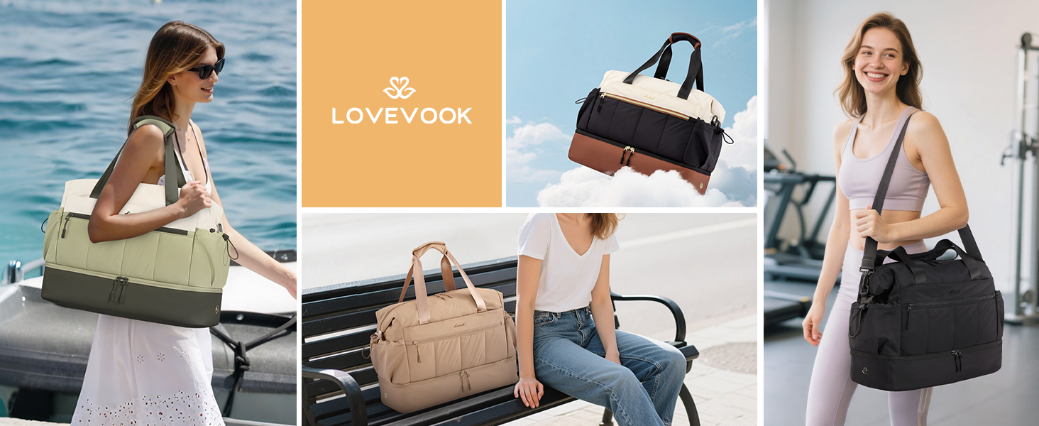 Сумка-трансформер LOVEVOOK для подорожей: жіноча, легка, 30L, водонепроникна, з відділенням для взуття, для авіаперельотів, спортзал, клініка, пологовий будинок