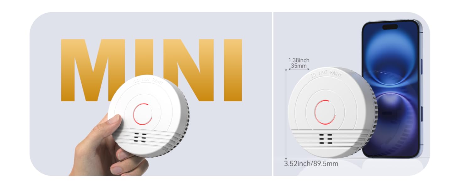 Датчик диму GS536GC з магнітною кріпленням, 5 шт. - Пожежний детектор з фотоелектричним сенсором, сертифікований DIN EN14604, 85 дБ