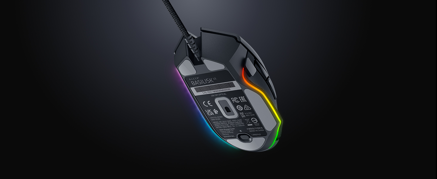 Ігрова миша Razer Basilisk V3 дротова з RGB підсвіткою Chroma, 11 програмованих кнопок, гіперскрол колесо, ергономічний дизайн, чорна