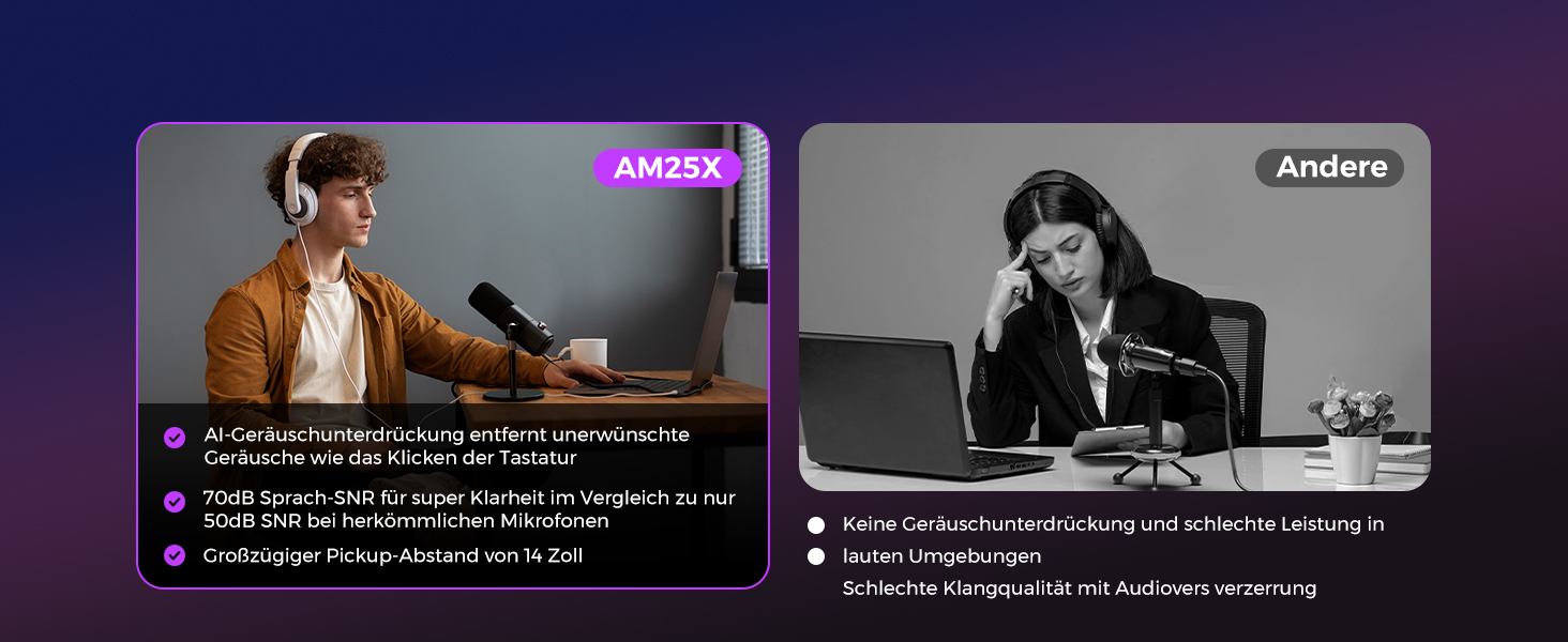 Kondensторний мікрофон NearStream AM25X USB/XLR зі стійкою: Набір для подкастів, стримінгу, студії та ігор на PC/PS5/PS4. З функцією моніторингу та шумозаглушенням.