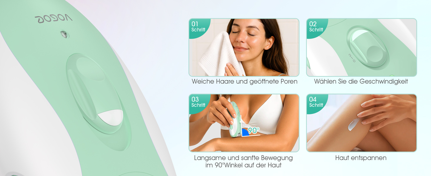 Електричний епілятор для жінок HR110 з 21 пінцетом та LED-підсвіткою, бездротовий пристрій для видалення волосся на ногах та руках, 2 швидкості, світло-зелений