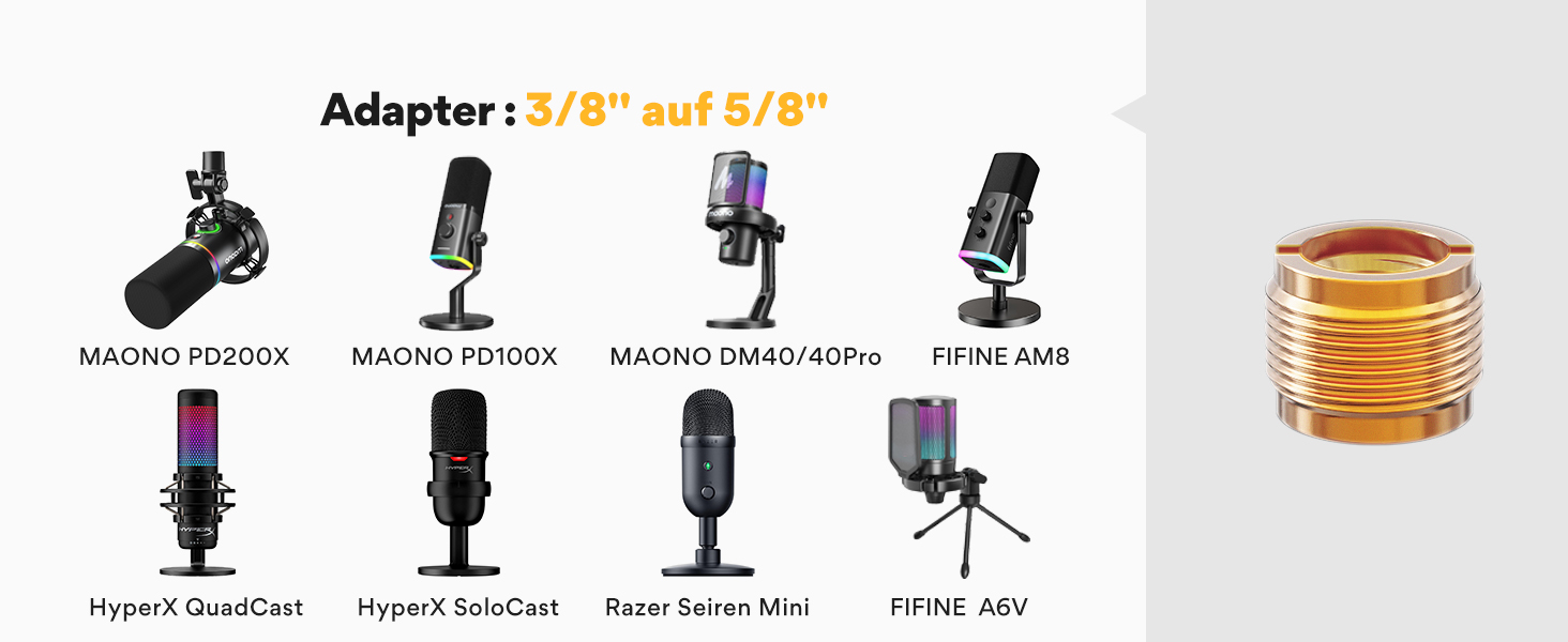 Мікрофон Maono з кріпленням-стійкою для подкастів, геймінгу, стрімінгу та запису - BA20, чорний