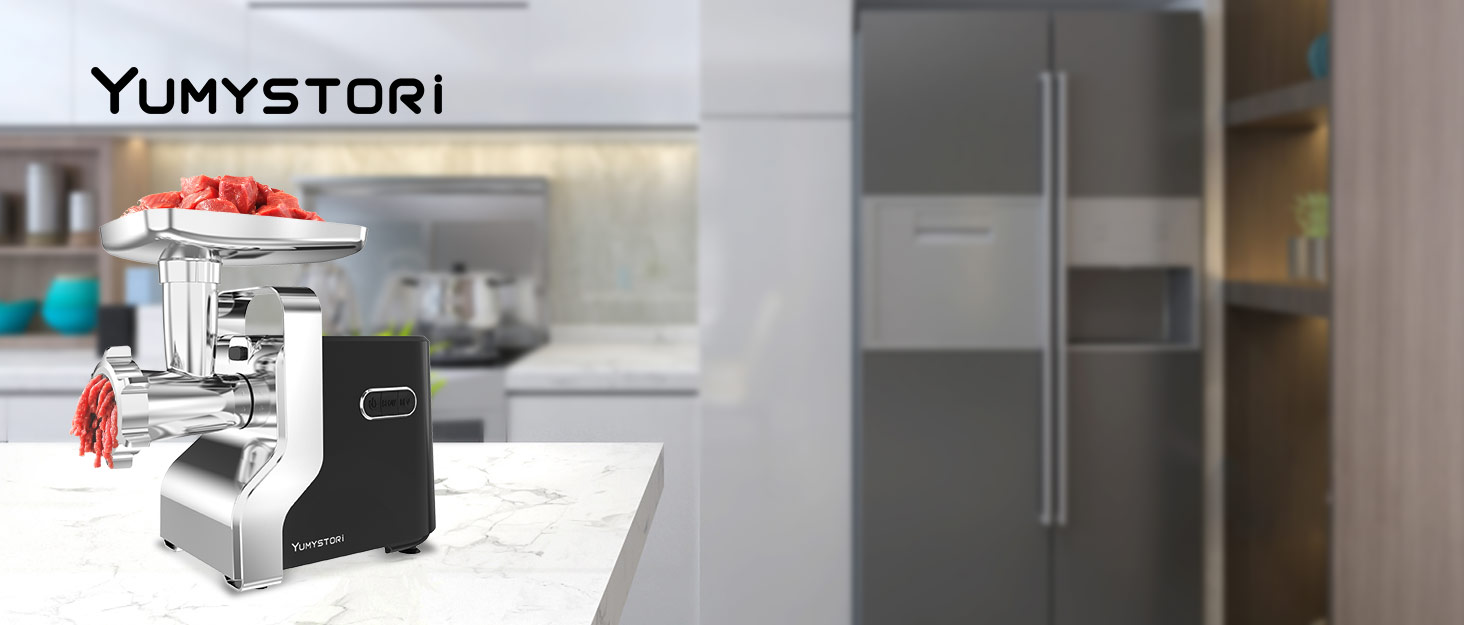 Електрична м'ясоподрібнювач Fleischwolf, мультифункціональна модель з трьома насадками для нарізки, з насадкою для ковбас та для випікання, 3 сталеві диски, чорний